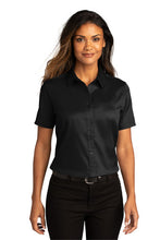 Load image into Gallery viewer, Port Authority® Ladies Short Sleeve SuperPro ™ React ™ Twill Shirt (LW809)