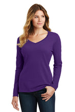 Load image into Gallery viewer, Port & Company® Ladies Long Sleeve Fan Favorite™ V-Neck Tee (LPC450VLS)