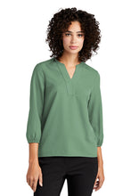 Load image into Gallery viewer, Mercer+Mettle® Women&#39;s Stretch Crepe 3/4-Sleeve Blouse (MM2011)
