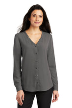 Load image into Gallery viewer, Port Authority ® Ladies Long Sleeve Button-Front Blouse (LW700)

