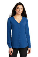 Load image into Gallery viewer, Port Authority ® Ladies Long Sleeve Button-Front Blouse (LW700)
