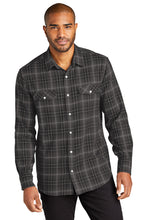 Load image into Gallery viewer, Port Authority® Long Sleeve Ombre Plaid Shirt (W672)
