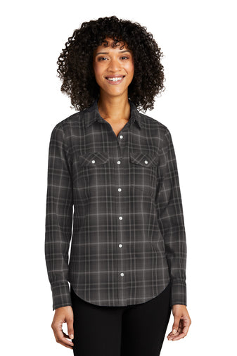 Port Authority® Ladies Long Sleeve Ombre Plaid Shirt (LW672)