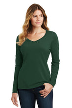 Load image into Gallery viewer, Port &amp; Company® Ladies Long Sleeve Fan Favorite™ V-Neck Tee (LPC450VLS)
