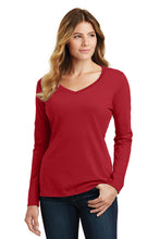 Load image into Gallery viewer, Port &amp; Company® Ladies Long Sleeve Fan Favorite™ V-Neck Tee (LPC450VLS)
