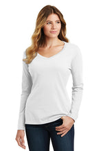 Load image into Gallery viewer, Port &amp; Company® Ladies Long Sleeve Fan Favorite™ V-Neck Tee (LPC450VLS)
